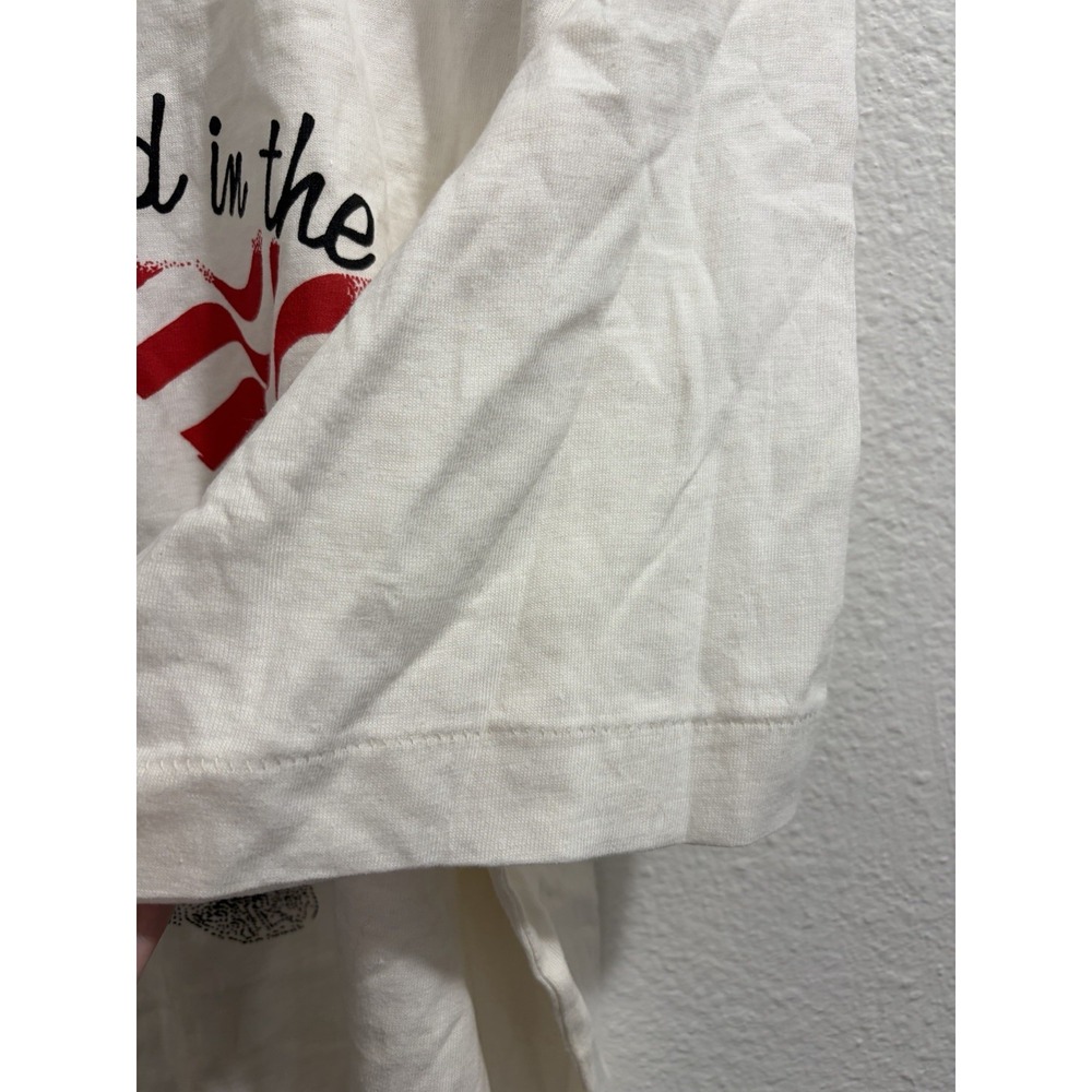 Single Stitch Patriotic American Eagle & Flag "Born And Bred In The USA" XL - Picture 5 of 8